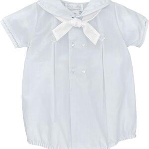 Petit Ami Boys Blue Anchor Nautical Bubble Romper Outfit Easter Summer 3 month